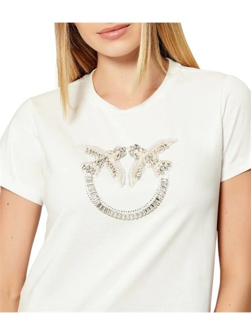 T-shirt logo Love Birds decorato PINKO | 100535A2RN/Z05